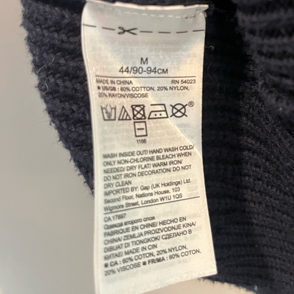 Banana Republic Navy Blue Knit Beaded Sequin Cotton Blend Sweater Size Medium - Picture 7 of 7